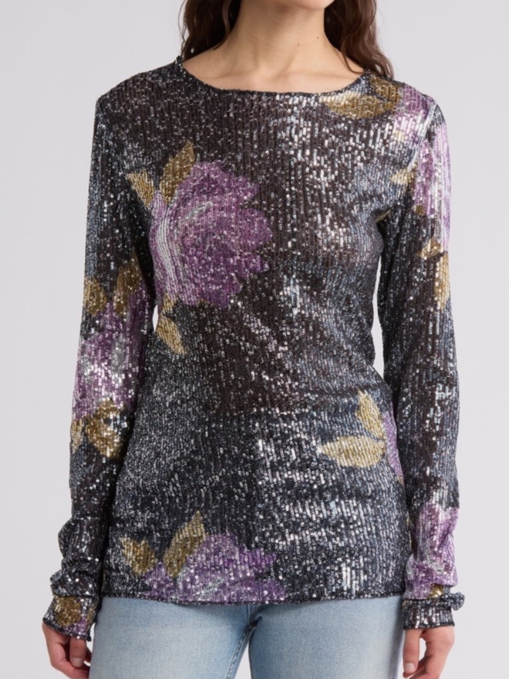 Free People Intimately Gold Rush Sequin Shirt
